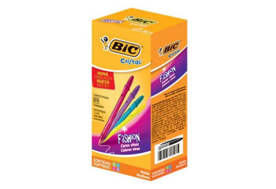 ESC. CANETA BIC " FASHION CORES " SORTIDA C/25