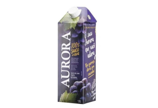 SUCO DE UVA AURORA 100% INTEGRAL 1,5LT TETRA TINTO