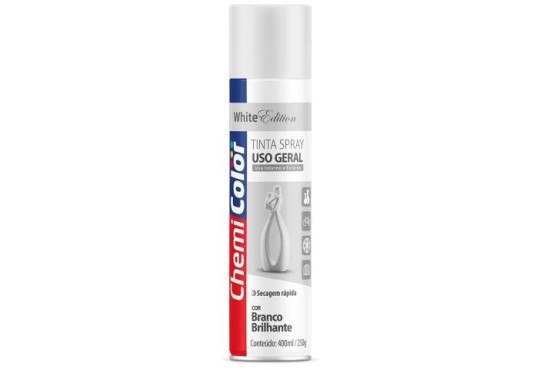TINTA " CHEMICOLOR " SPRAY BRANCO BRILHANTE 400ML
