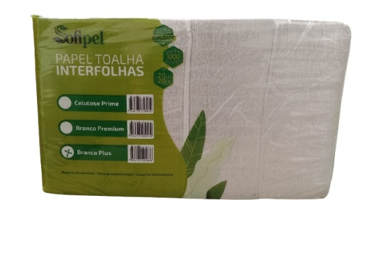 PAPEL TOALHA SOFIPEL BRANCO PLUS 20X20CM C/1000 EMBAL. VERDE