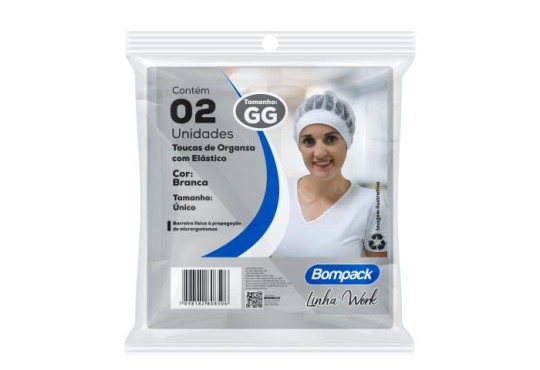 TOUCA BOMPACK "GG" DE ORGANZA C/ ELASTICO C/2
