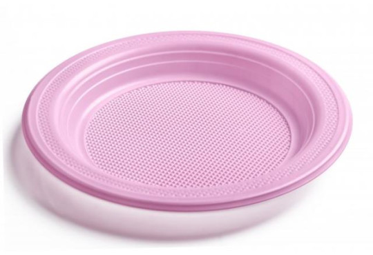 PRATO DESC/ COPOBRAS FESTINHA " ROSA " 15CM RASO  C/10 PRR-015