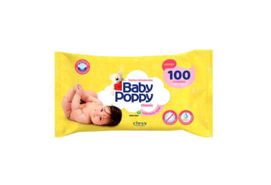 TOALHA UMEDECIDA BABY POPPY CLASSIC C/100