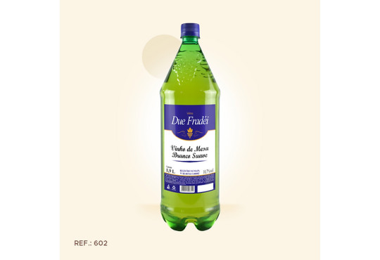 VINHO DUE FRADEI BRANCO SUAVE 1.9LT PET TP AZUL