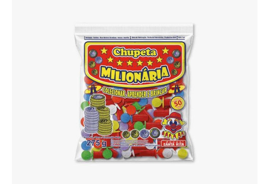 PIRULITO SANTA RITA CHUPETA MILIONARIA C/MOEDA C/50X7GR
