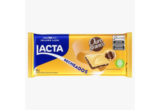 CHOC. BARRA LACTA RECH. OURO BRANCO 98GR