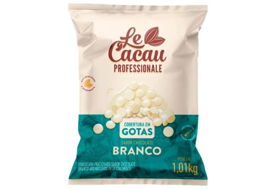 CHOC. COB. GOTAS LE CACAU BRANCO 1.01KG