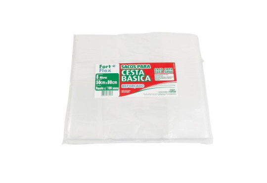 SACO PLAST CAPA FARDO FORT FLEX 50X80 C/100 CRISTAL