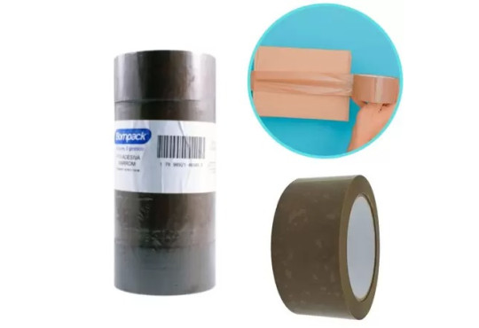 FITA LARGA BOMPACK MARROM 48MM X 100MT UNIDADE
