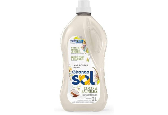 SABAO LIQUIDO LAVAROUPA GIRANDO SOL COCO E BAUNILHA 2LT
