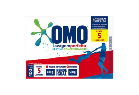 SABAO PO OMO LAVAGEM PERFEITA  " 400GR " CAIXA VERMELHA