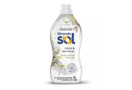 AMACIANTE CONCENTRADO GIRANDO SOL COCO E BAUNILHA 1LT