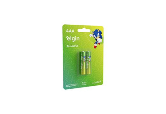 PILHA ELGIN " CARTELA "  ALCALINA " AAA " PALITO C/2