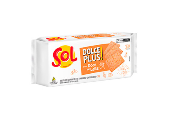 BISCOITO AGUIA/SOL " DOLCE PLUS " DOCE DE LEITE 360GR