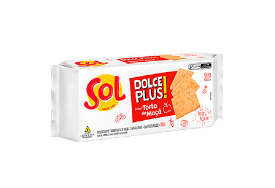 BISCOITO AGUIA/SOL " DOLCE PLUS " TORTA DE MACA 360GR
