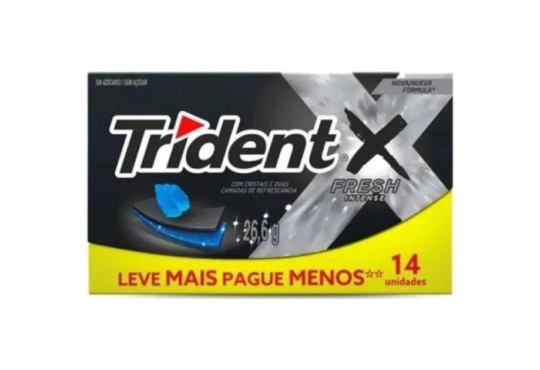 CHICLE TRIDENT " NOVO 14S " FRESH INTENSE "12X14" UNIDADES