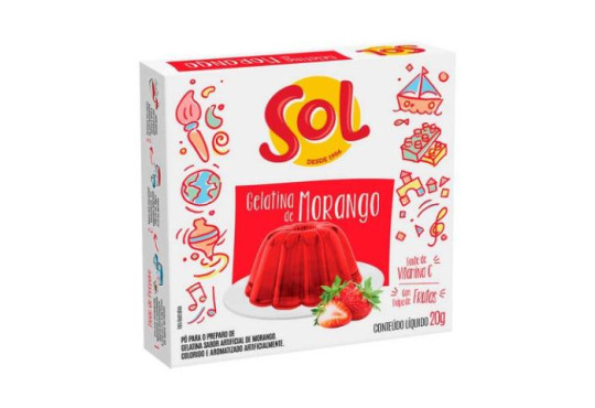 GELATINA SOL " MORANGO " 36X20GR