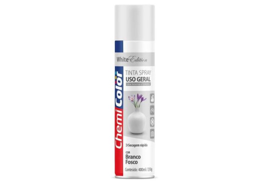 TINTA " CHEMICOLOR " SPRAY BRANCO FOSCO 400ML