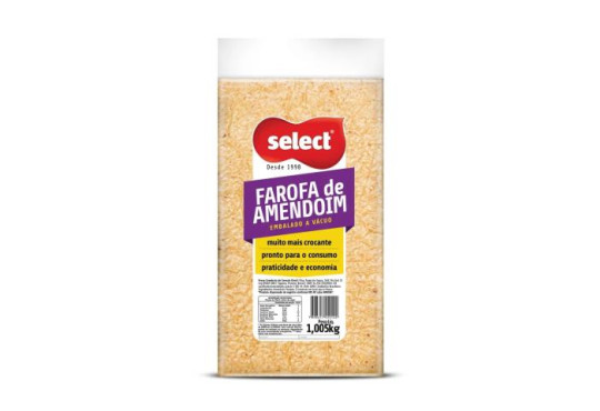 FAROFA DE AMENDOIM SELECT EMBALADO A VACUO SEM SAL 1.005KG