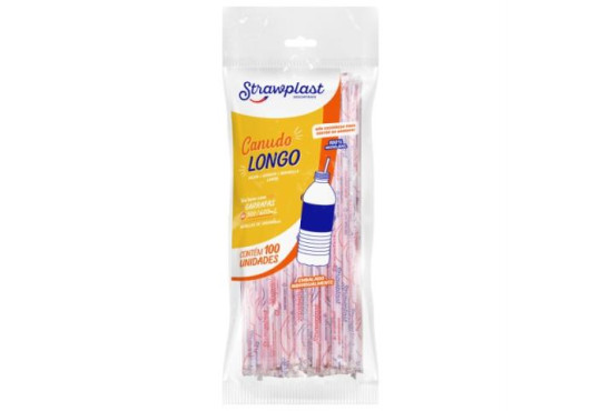 CANUDO VITAMINA 5MM " L O N G O " EMBALADO C/100 STRAWPLAST 26CM CS-316