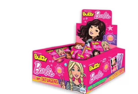 CHICLE BUZZY TATUAGEM BARBIE TUTTI FRUTTI " NOVO C/90 "