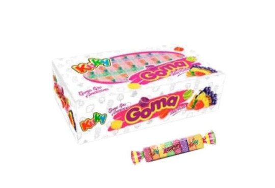 GOMA KUKY TUBO FRUTAS C/30X8UNIDADES