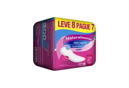 ABS. " NATURALMENTE " S/ABAS SUAVE C/8 UNIDADES