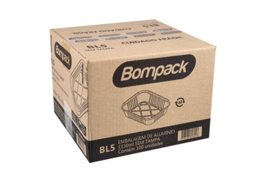 BANDEJA CAIXA P/LAZ/CUCA 1.150KG BOMPACK SEM TAMPA C/100 BL5
