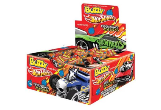 CHICLE BUZZY TATUAGEM HOT WHELLS TUTTI FRUTTI NOVO C/90