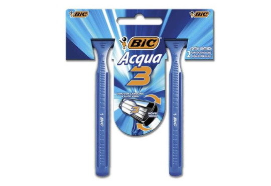 APAR. BARBA BIC AQUA 3 LAMINAS C/12X2 AZUL