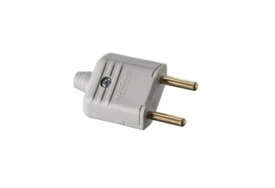 PLUGUE MG ELET. 2 PINOS 10A " CINZA " 250V 180§ 346