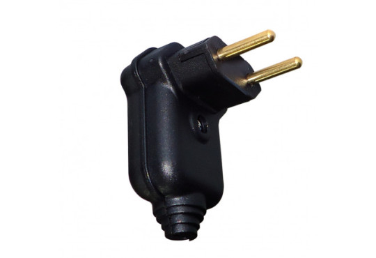 PLUGUE MG ELET. 2 PINOS 10A " PRETO " 250V  " 90§ " 563