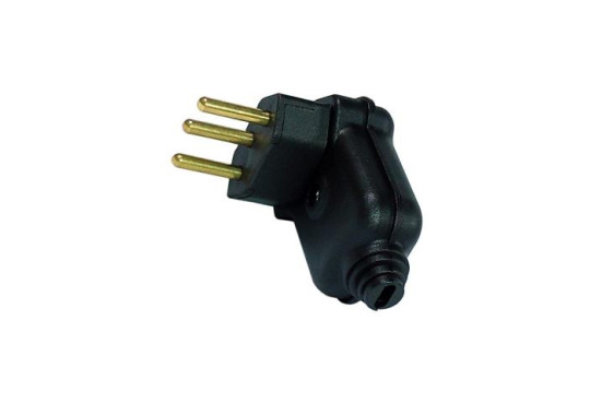 PLUGUE MG ELET. 2 PINOS + TERRA 10A " PRETO " 250V  " 90§ " 945