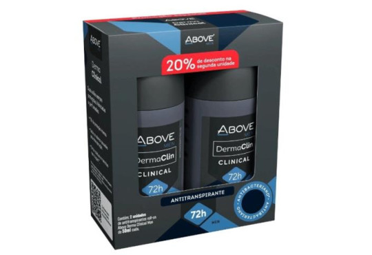 KIT DESODORANTE ABOVE " ROLON " DERMA CLINICAL " M A S C " 72HR C/2X50ML