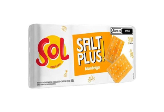 BISCOITO AGUIA/SOL SALT PLUS MANTEIGA 360GR