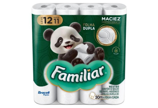 PAPEL HIG. " FAMILIAR " F. DUPLA C/12X30MT " NEUTRO "