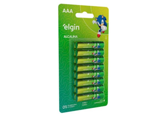 PILHA ELGIN " CARTELA GRANDE " ALCALINA " AAA  C/16 "