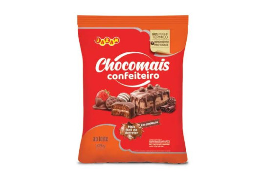 CHOC. COB. " CHOCOMAIS " EM PEDACOS JAZAM LEITE 1.01KG
