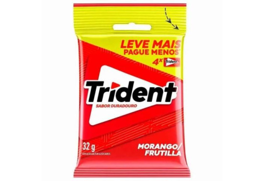CHICLE TRIDENT. LEVEMAIS MORANGO " SACHE " C/ 4 X 5