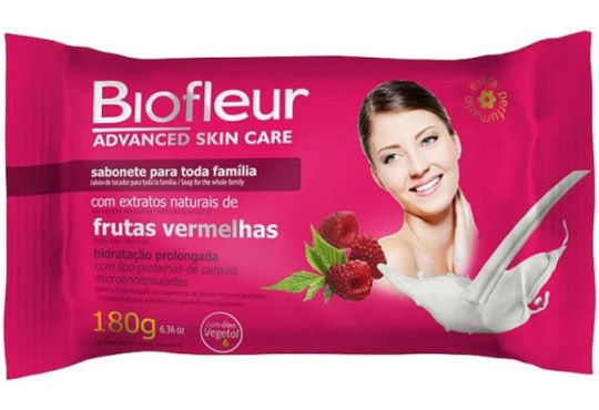 SABONETE BIOFLEUR FRUTAS VERMELHAS 180GR UNIDADE