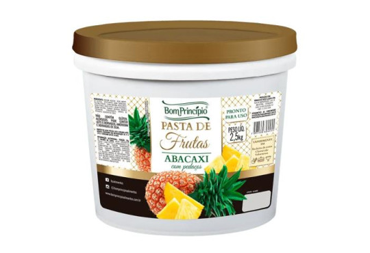 DOCE PASTA DE FRUTA " ABACAXI " BOM PRINCIPIO BALDE 2.5KG