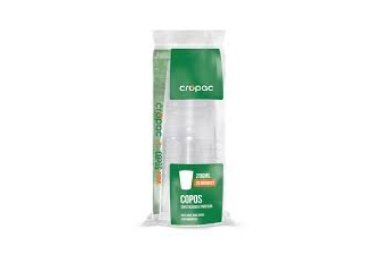 COPO PLASTICO CRISTAL CROPAC 200ML C/10