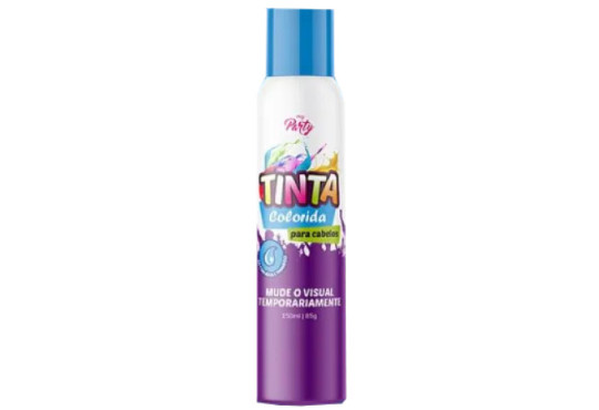 TINTA COLORIDA P/ CABELO " MY PARTY " SPRAY AZUL NEON 150ML