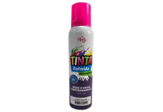 TINTA COLORIDA P/ CABELO " MY PARTY " SPRAY PINK NEON 150ML
