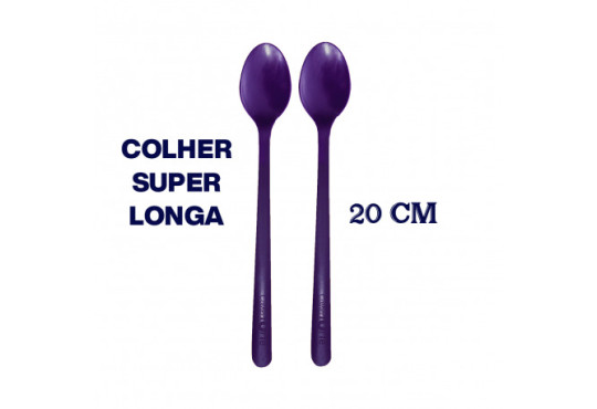 COLHER " SUPER LONGA " P/ ACAI " ROXA " MEPLAS C/500