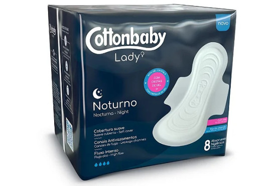 ABS. COTTONBABY NOTURNO SUAVE C/ABAS C/8 UNIDADES