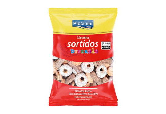 BISCOITO SORTIDO " DIVERSAO " PICCININI 250GR