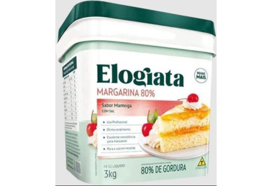 MARGARINA ELOGIATA " 80%LIP " COM SAL " BALDE 3KG