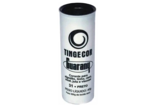 TINTA P/TINGIR GUARANY TINGICOR PRETO C/6