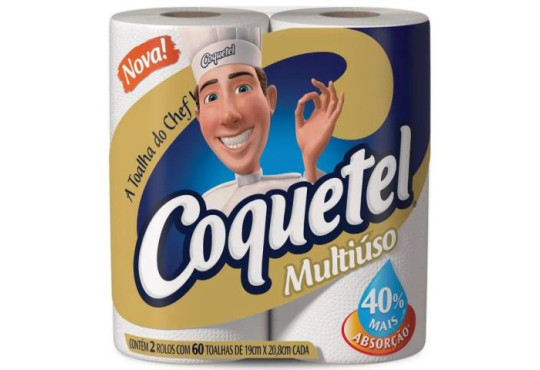 PAPEL TOALHA/ ROLO COQUETEL C/2 ROLOS "50 FOLHAS" 18,5X17,7CM